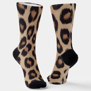 Chaussette Imprimé Animal Classique Léopard Brun Guépard
