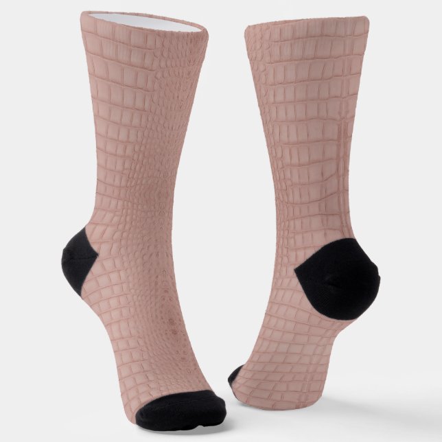 Chaussette Imprimer l'alligator rose (Angulaire)