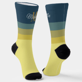 Chaussette Initiales customisées et bloc de couleur pastel