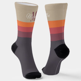 Chaussette Initiales customisées et bloc de couleur pastel