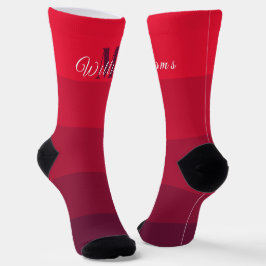 Chaussette Initiales customisées Monogramme Rose Couleur roug