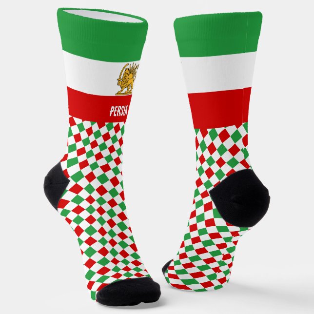 Chaussette Iran, Chaussettes Perse, Drapeau Perse / Shah d'Ir (Angulaire)
