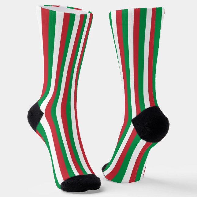 Chaussette Italie Chaussettes, patriotique italien Drapeau mo (Angulaire)