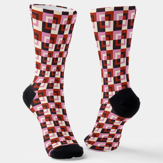 Chaussette Ivoire d'aubergine rose rouge (Angulaire)