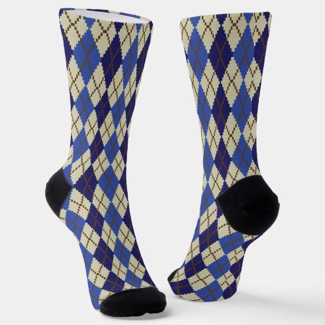 Chaussette Jacquard de Scone aux bleuets (Angulaire)