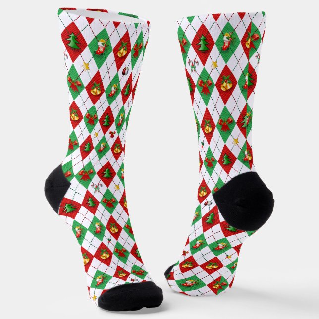Chaussette Jacquard Diamond Motif Noël (Angulaire)