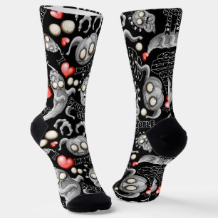 Chaussette J'aime les Monstres parce que les Gens Sont Nuls