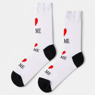Chaussette J'aime nom (personnalisable)