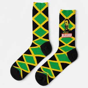 Chaussette Jamaica Flag Jah Rastafari Blessed Love Socks