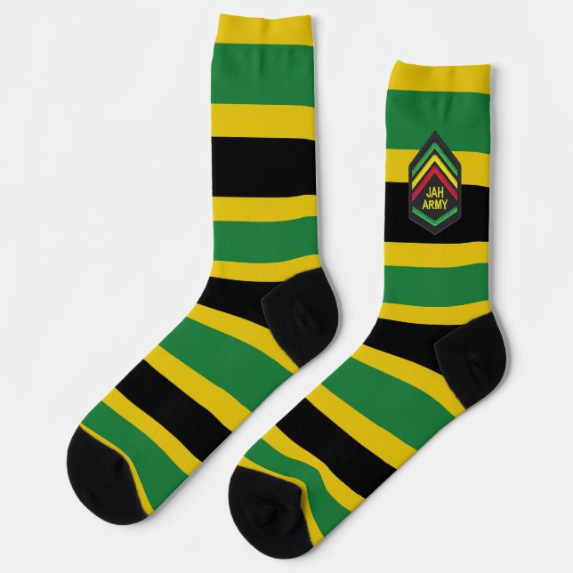 Chaussette Jamaica Jah Army Rasta Reggae Roots Socks (Gauche)