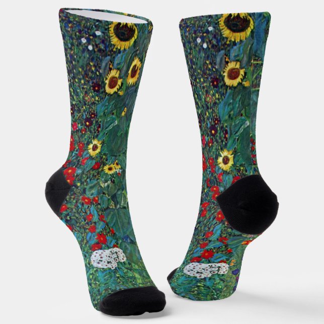 Chaussette Jardin agricole avec tournesol par Klimt, Fleurs V (Angulaire)