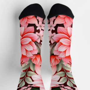 Chaussette Jardin de fleurs botaniques vintage en fleurs