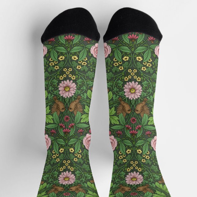 Chaussette Jardin sauvage en vert (Haut)