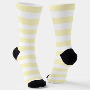 Chaussette Jaune Beurre et Rayures Blanches