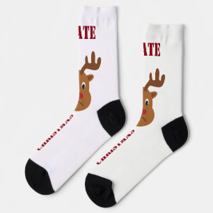 Chaussette Je déteste Noël triste renne Carte postale