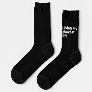Chaussette Je vis ma vie la plus correcte. conception de text