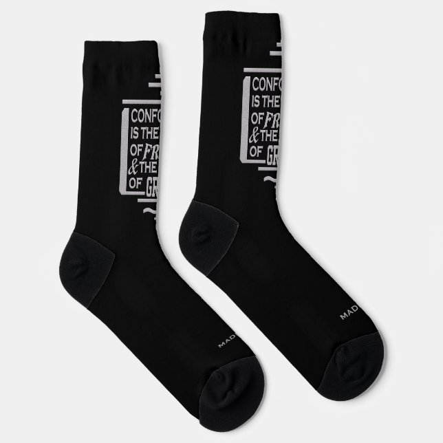 Chaussette JFK Conformité Quote nom personnalisé (Droite)