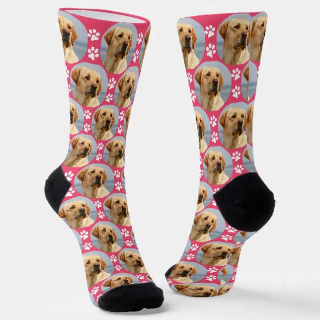 Chaussette Joli animal de compagnie photo Empreintes de patte (Angulaire)