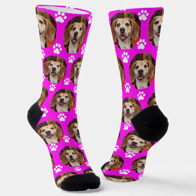 Chaussette Joli animal de compagnie photo et Empreintes de pa (Angulaire)