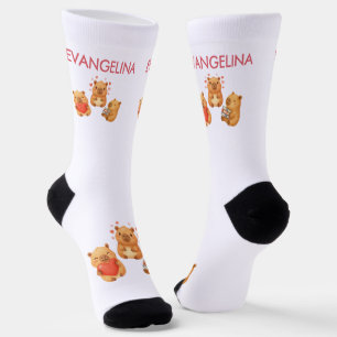 Chaussette Joli Capybara Aquarelle Personnalisé