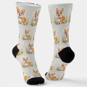 Chaussette Joli chien Pembroke Welsh Corgi rouge
