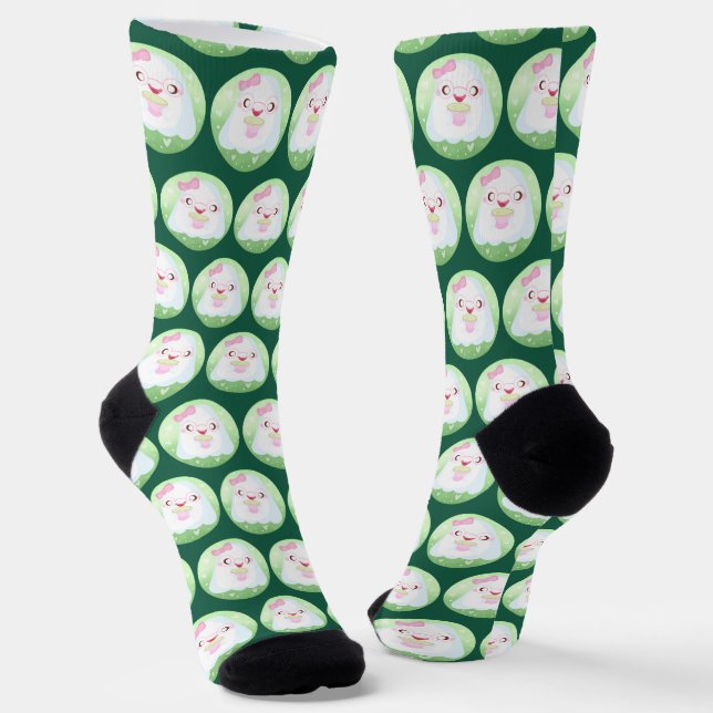 Chaussette Joli Fantôme de Latte au Matcha (Angulaire)