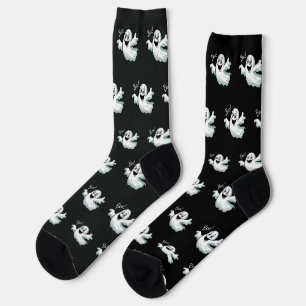 Chaussette Joli Fantôme Noir Heureux