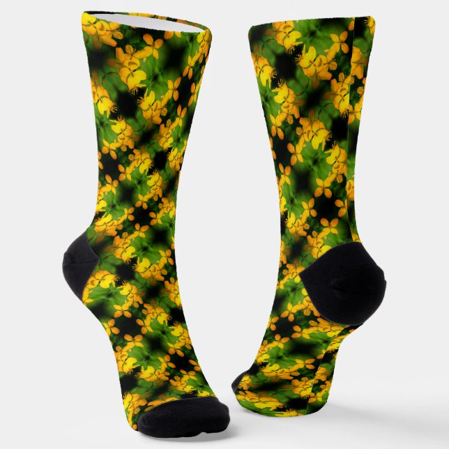 Chaussette Joli Fleur sauvage Jaune Motif Abstrait (Angulaire)