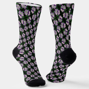 Chaussette Joli Motif de paire de fleurs de géranium violet