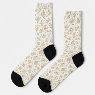 Chaussette Joli motif floral discret sans couture