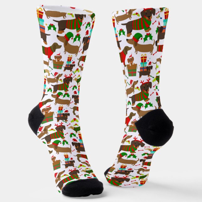Chaussette Joli Noël Dachshund (Angulaire)