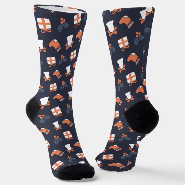 Chaussette Joli Noël moderne Motif sans couture (Angulaire)