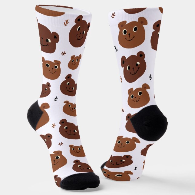 Chaussette Joli ours brun motif (Angulaire)