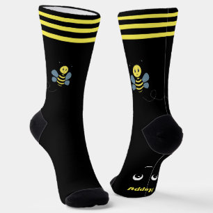 Chaussette Jolie abeille à miel sur chaussettes d'équipage no