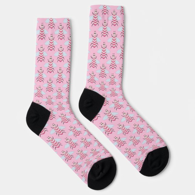 Chaussette Jolie Bébé Rose fille Bee Patterned (Droite)