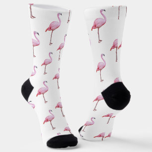 Chaussette Jolie fille tropicale Flamant rose rose
