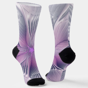 Chaussette Jolie fleur rose abstraite moderne art fractal