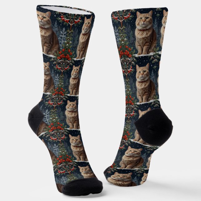 Chaussette Jolie Noël chic vacances hiver verdure (Angulaire)