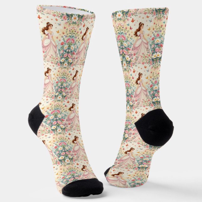 Chaussette Jolie princesse avec papillons (Angulaire)