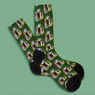 Chaussette Jolies fleurs sauvages de furet sableux en bois ve