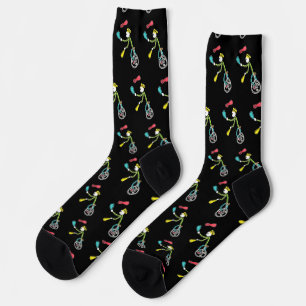 Chaussette Jongleur Stickman en monocycle