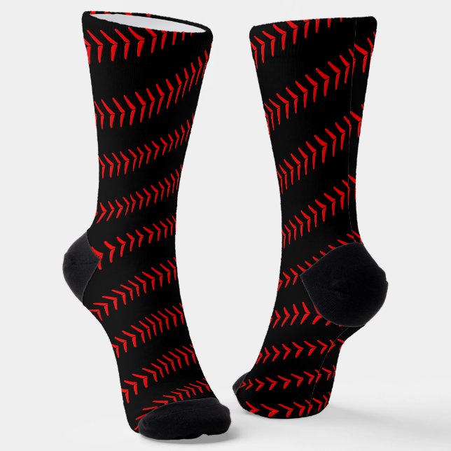 Chaussette Joueur de baseball ou de softball Laces rouges sur (Angulaire)