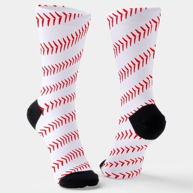 Chaussette Joueur de baseball Red Laces Spiral Fun Sports (Angulaire)