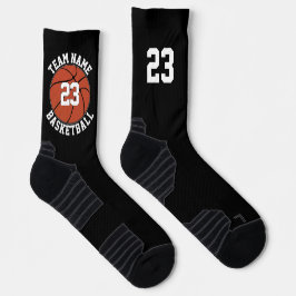 Chaussette Joueur de basket-ball personnalisé Nom et numéro d