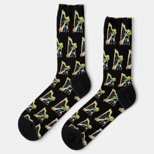Chaussette Joueur de harpe Stickman