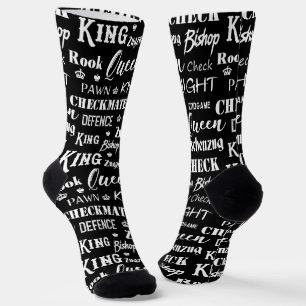 Chaussette Joueur d'échecs pièces et phrases