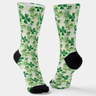 Chaussette Jour de la Saint-Patrick chanceux Trèfle à quatre 