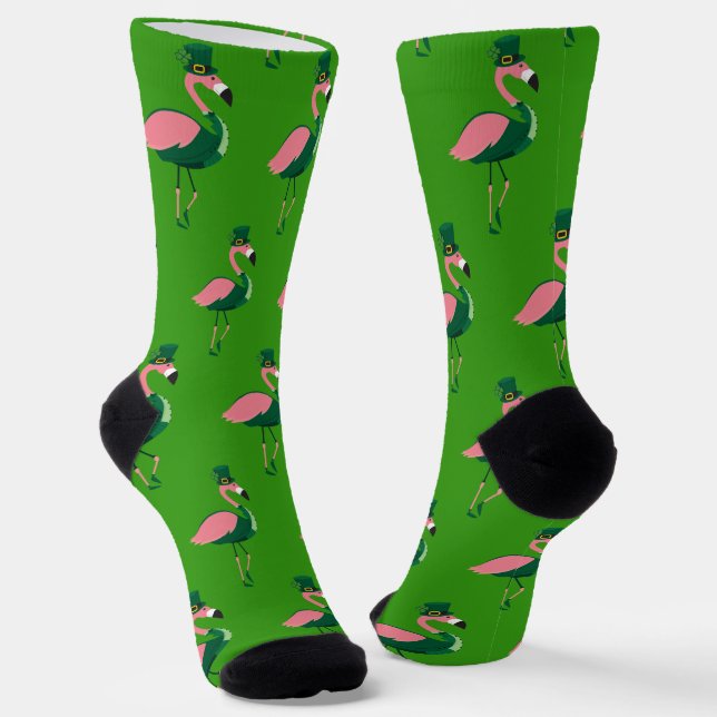 Chaussette Jour de la Saint Patrick de Flamant rose de nouvea (Angulaire)