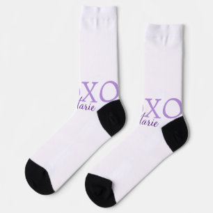 Chaussette Jour de la Saint Valentin Xoxo ajouter nom pastel 