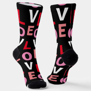 Chaussette Jour des Valentines rouges roses noires mignonnes